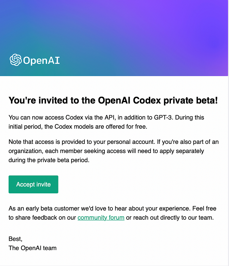 Get invited to OpenAI Codex